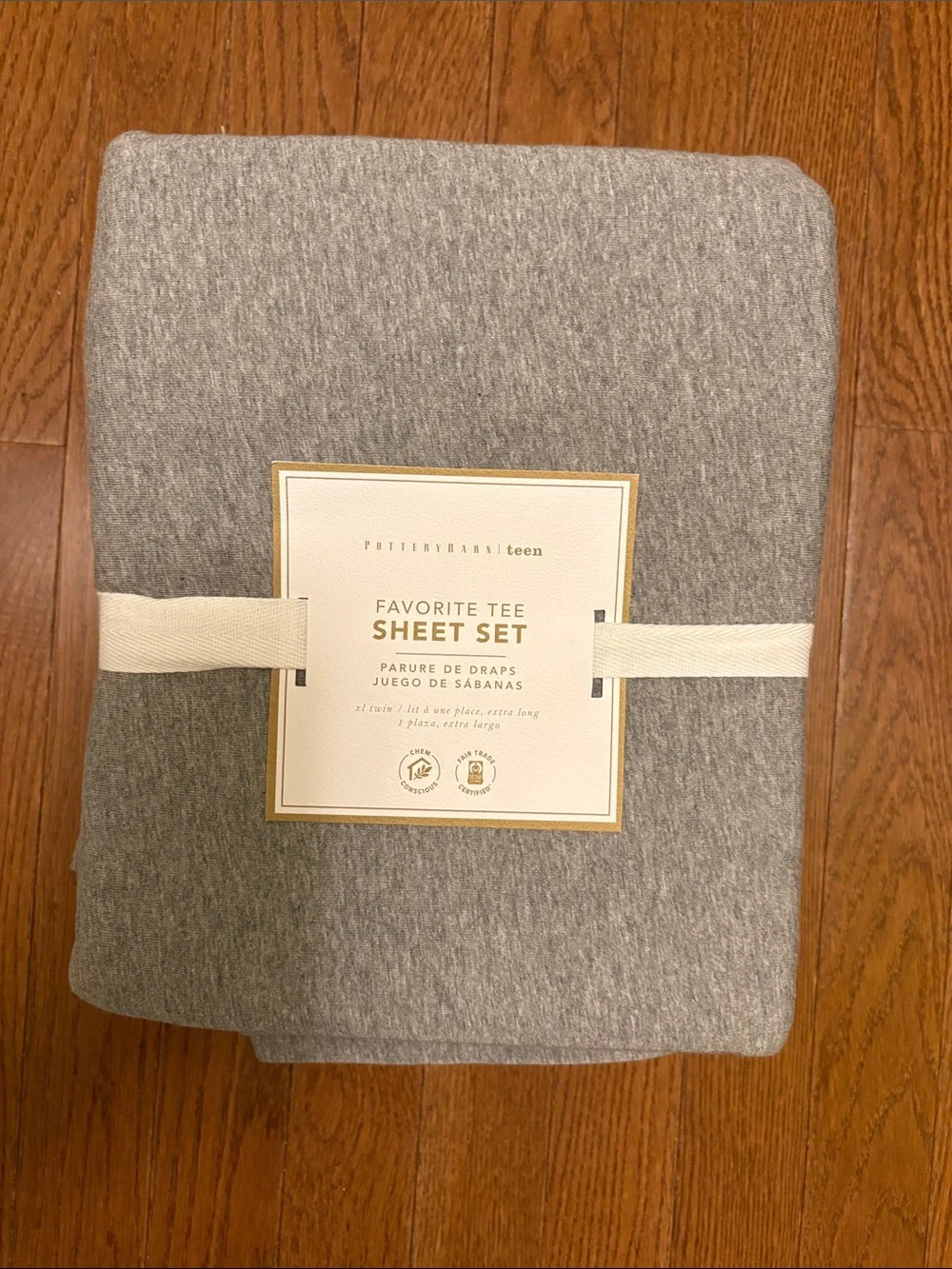 Pottery Barn Teen Favorite Tee Sheet Set — Heather Gray
